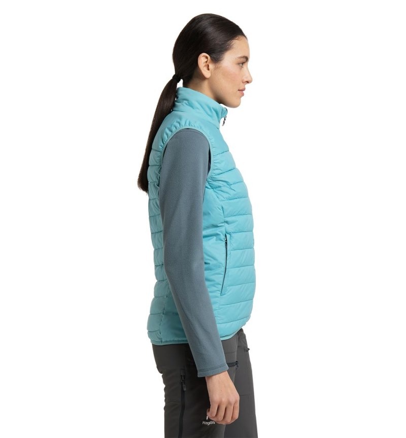 Women's Haglöfs Spire Mimic Vest Insulated Jackets Green Blue Canada | IT84-828