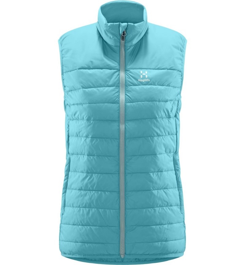 Women's Haglöfs Spire Mimic Vest Insulated Jackets Green Blue Canada | IT84-828