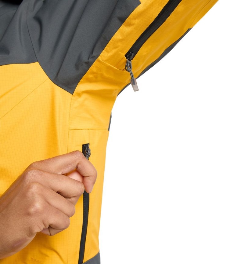 Women's Haglöfs Spitz GTX Pro Jacket Windbreaker Yellow / Magnetite Canada | UT02-931