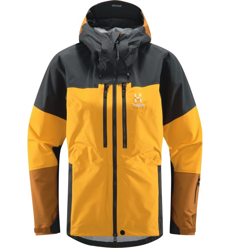 Women's Haglöfs Spitz GTX Pro Jacket Windbreaker Yellow / Magnetite Canada | UT02-931