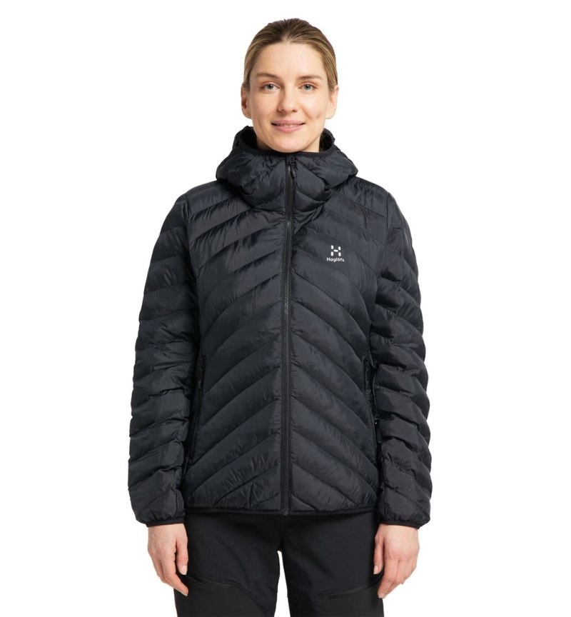 Women\'s Haglöfs Särna Mimic Hood Insulated Jackets Black Canada | YW40-238