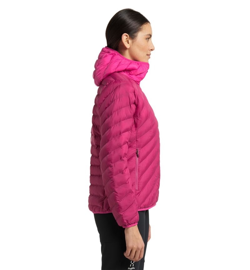 Women's Haglöfs Särna Mimic Hood Insulated Jackets Deep Pink / Pink Canada | DU64-876