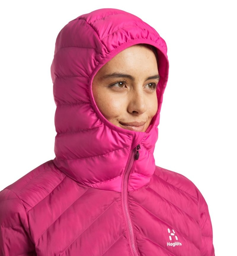 Women's Haglöfs Särna Mimic Hood Insulated Jackets Deep Pink / Pink Canada | DU64-876