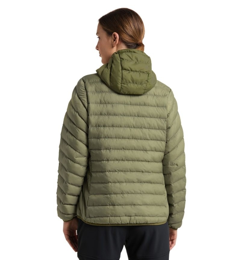 Women's Haglöfs Särna Mimic Hood Insulated Jackets Green / Olive Green Canada | LI76-219