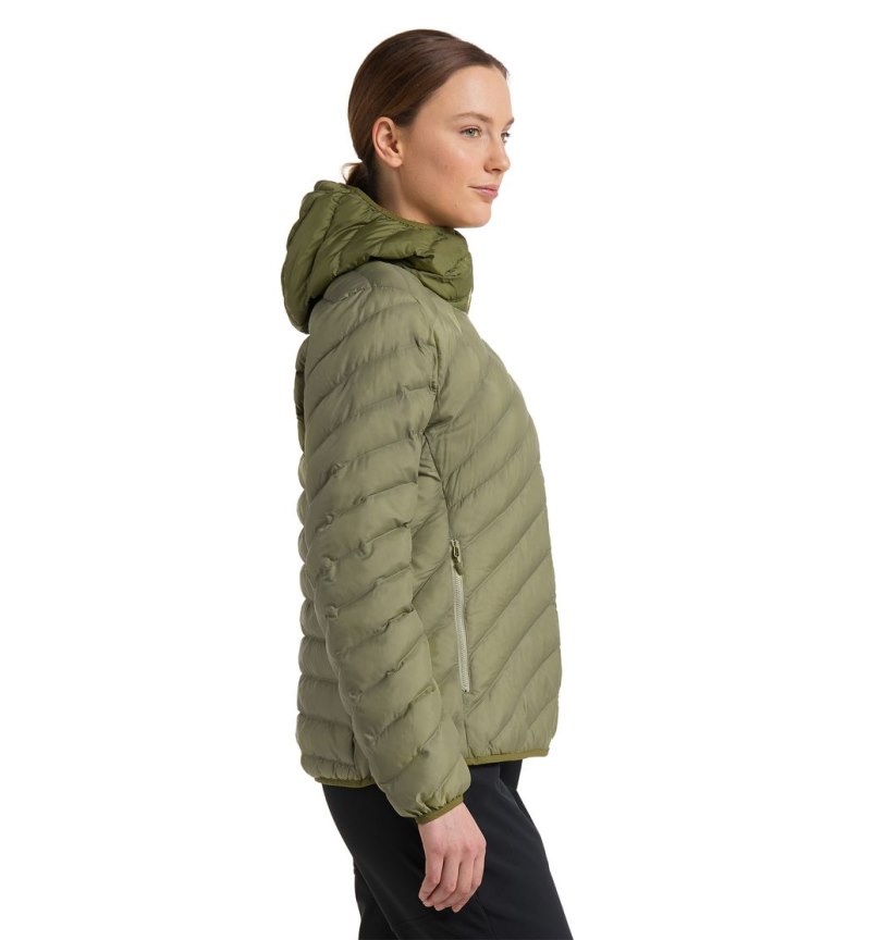 Women's Haglöfs Särna Mimic Hood Insulated Jackets Green / Olive Green Canada | LI76-219