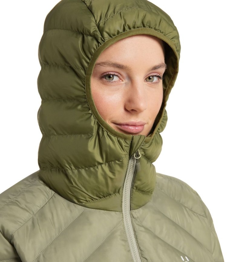 Women's Haglöfs Särna Mimic Hood Insulated Jackets Green / Olive Green Canada | LI76-219