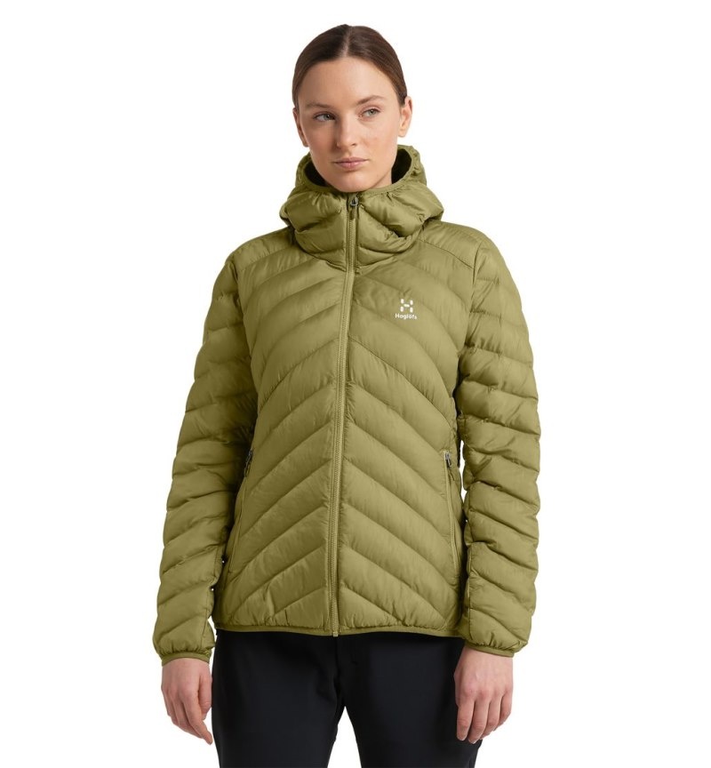 Women\'s Haglöfs Särna Mimic Hood Insulated Jackets Olive Green Canada | TV22-430