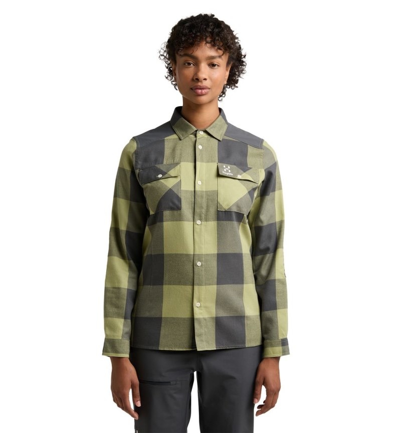 Women's Haglöfs Timmer Shirt Shirts Green / Magnetite Canada | KK70-369