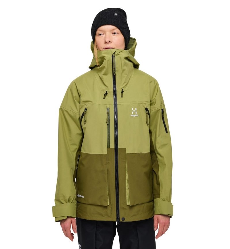 Women\'s Haglöfs Vassi GTX Jacket Windbreaker Green / Olive Green Canada | JS38-425