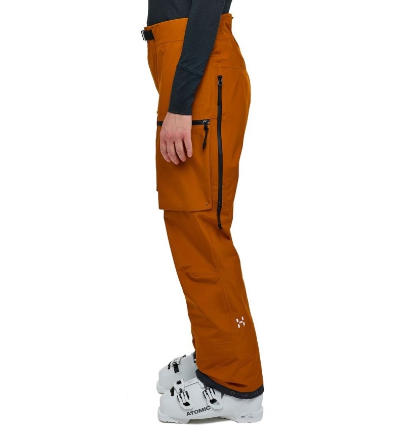 Women's Haglöfs Vassi GTX Pant Waterproof Trousers Golden Brown Canada | HL23-197