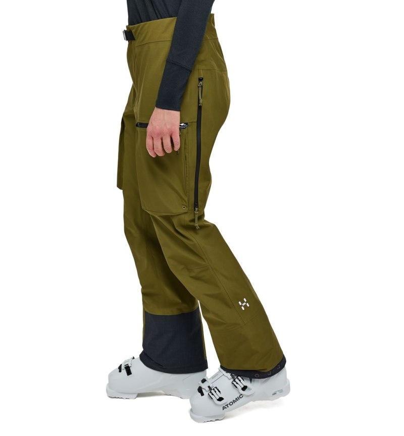 Women's Haglöfs Vassi GTX Pant Waterproof Trousers Olive Green Canada | FN60-249