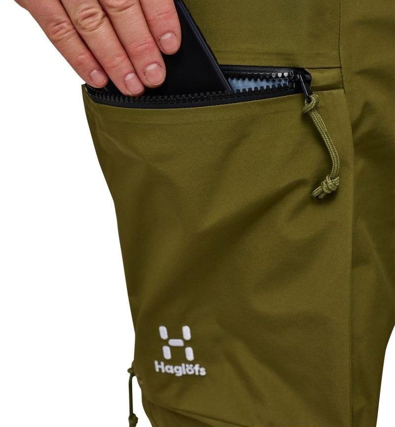 Women's Haglöfs Vassi GTX Pant Waterproof Trousers Olive Green Canada | FN60-249