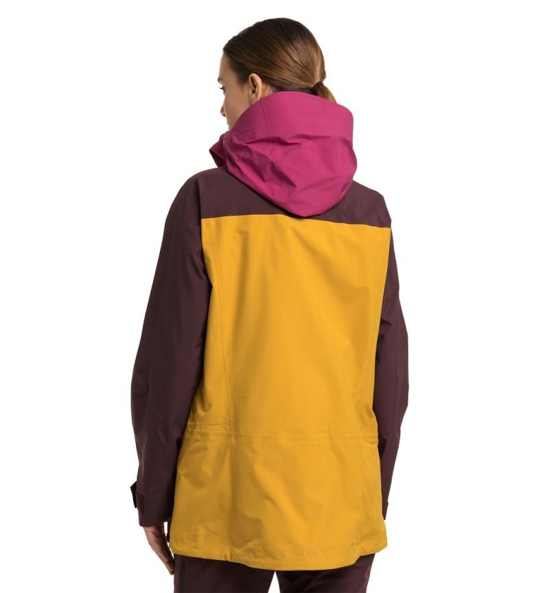 Women's Haglöfs Vassi GTX Pro Jacket Windbreaker Autumn Leaves / Burgundy Brown Canada | YC36-004