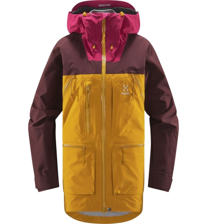 Women's Haglöfs Vassi GTX Pro Jacket Windbreaker Autumn Leaves / Burgundy Brown Canada | YC36-004