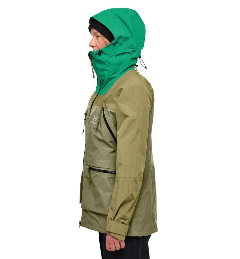 Women's Haglöfs Vassi GTX Pro Jacket Windbreaker Green / Olive Green Canada | XF55-380