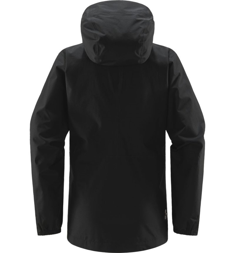 Women's Haglöfs Wilda GTX Jacket Windbreaker Black Canada | UJ82-859