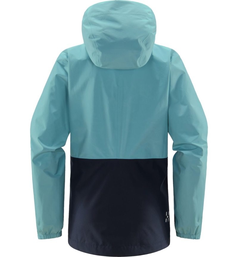 Women's Haglöfs Wilda GTX Jacket Windbreaker Green Blue / Blue Canada | VW27-206