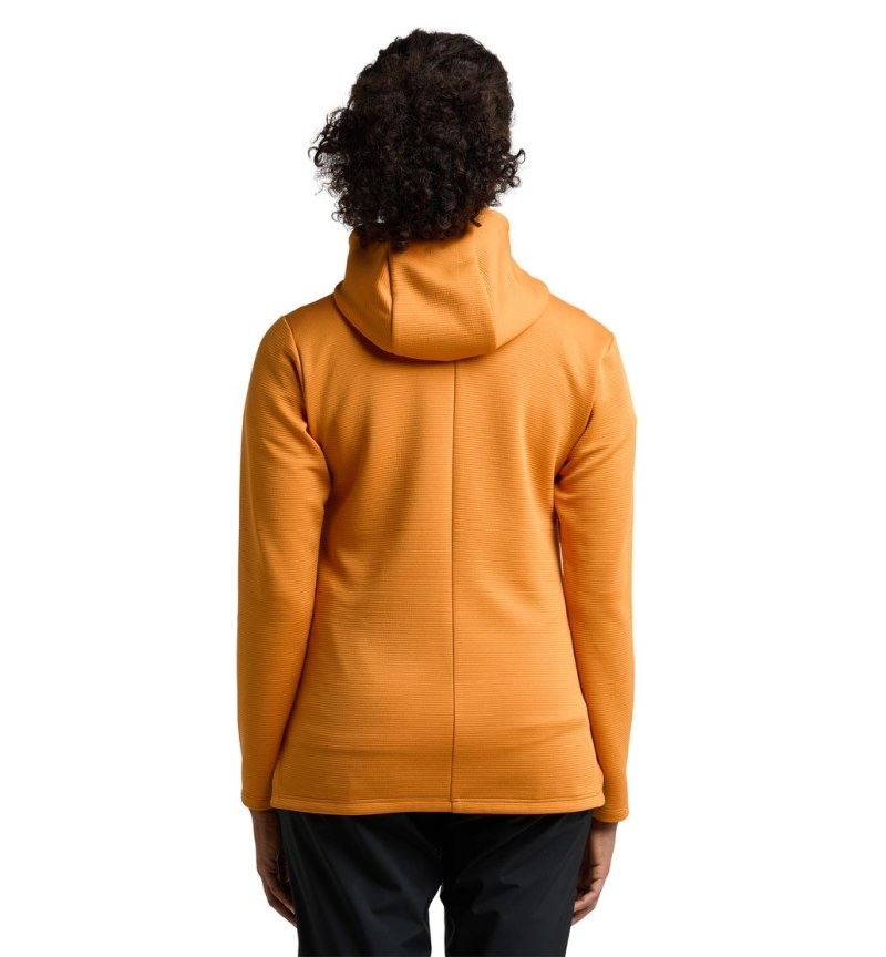 Women's Haglöfs Willow Mid Hood Fleece Jackets Yellow Canada | HJ91-471