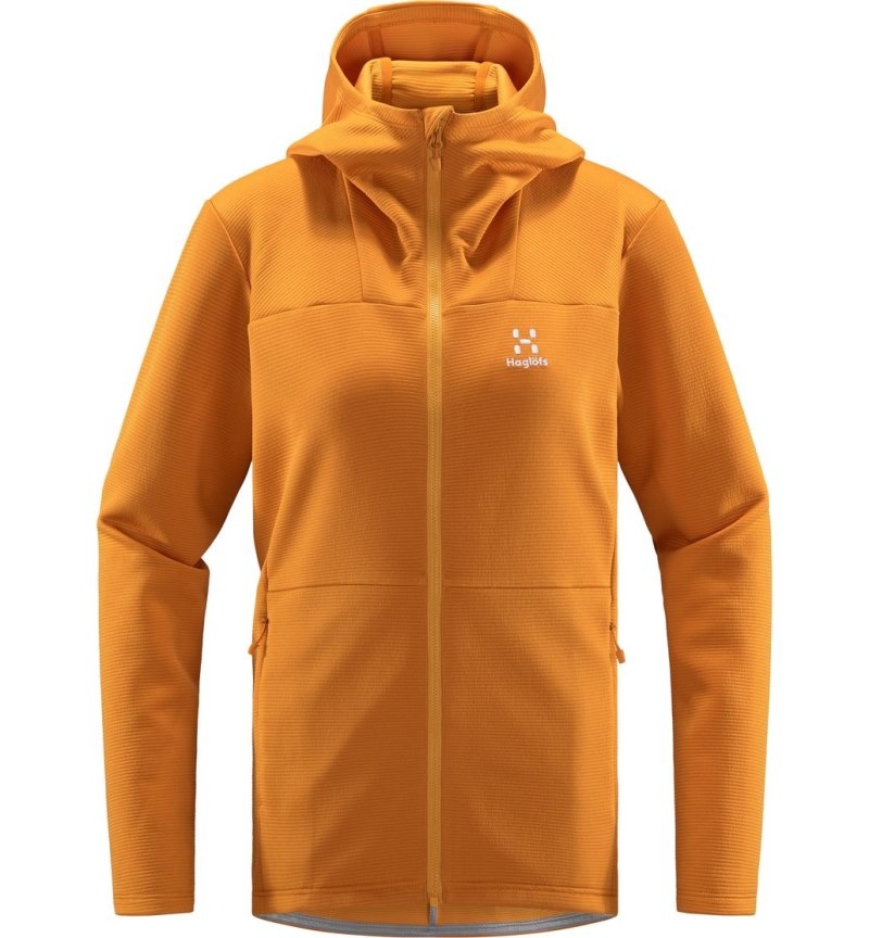 Women's Haglöfs Willow Mid Hood Fleece Jackets Yellow Canada | HJ91-471